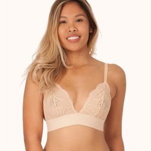 COPY - Lively Long-line Lace Bralette in Toasted Almond